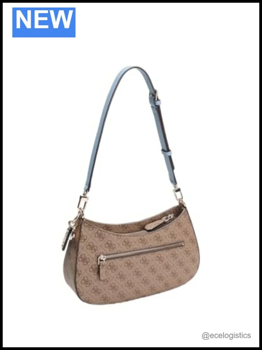 Noelle II Top Zip Shoulder Bag Hobo Polyurethane Gold Hardware